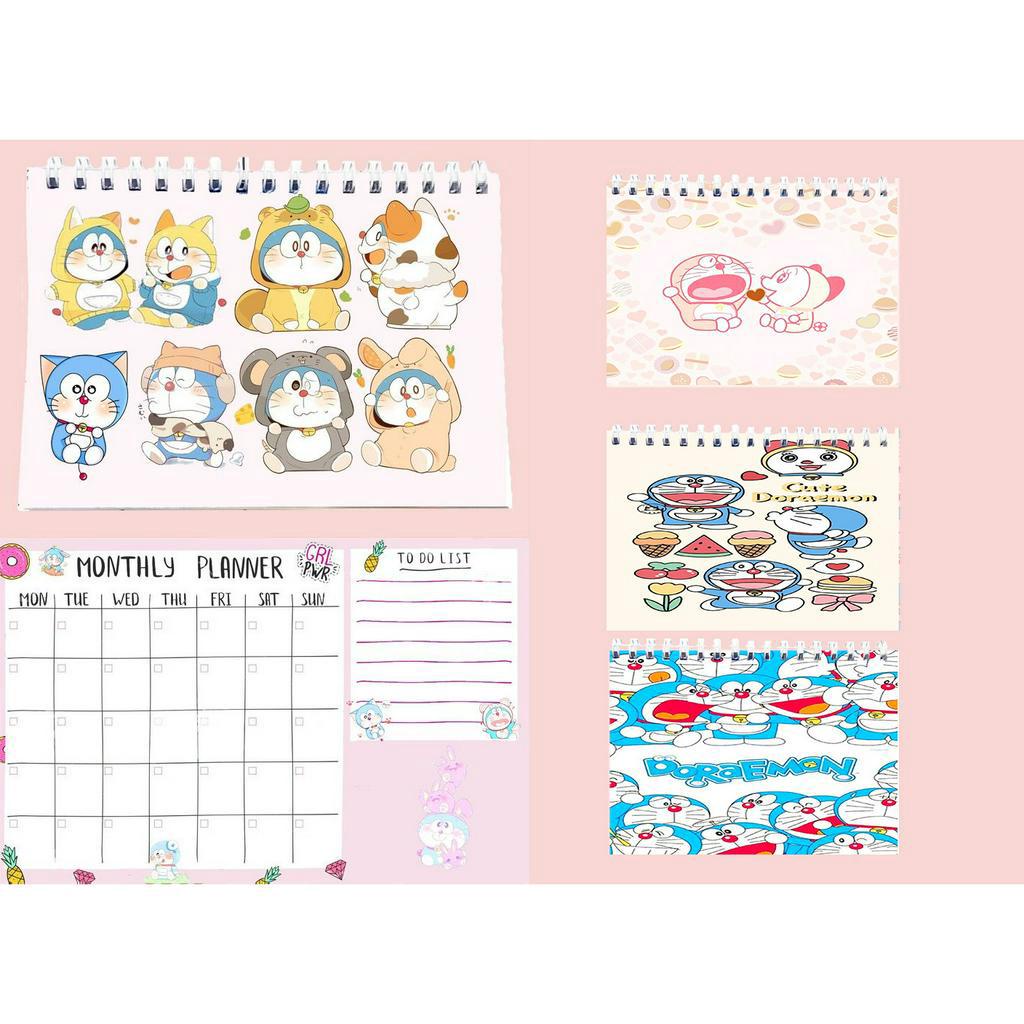 Sổ kế hoạch tháng doremon MPI22 Monthly Planner 12 trang