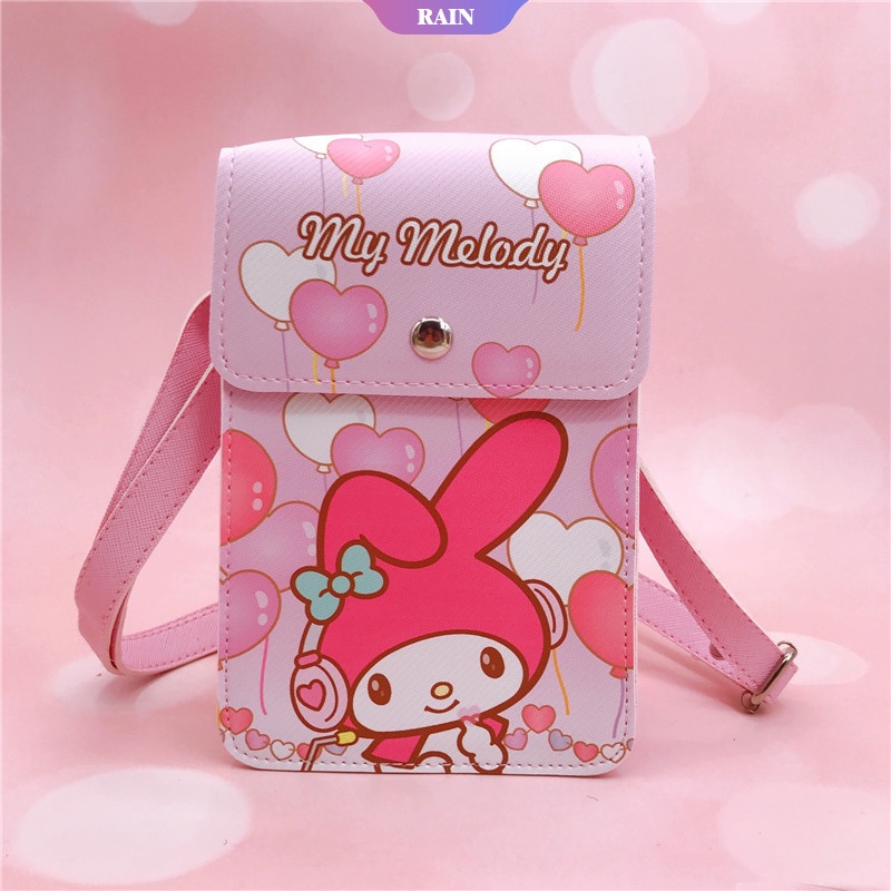 SANRIO Túi Đeo Vai Đựng Điện Thoại Họa Tiết Hoạt Hình Dễ Thương Có Khóa Từ Tính