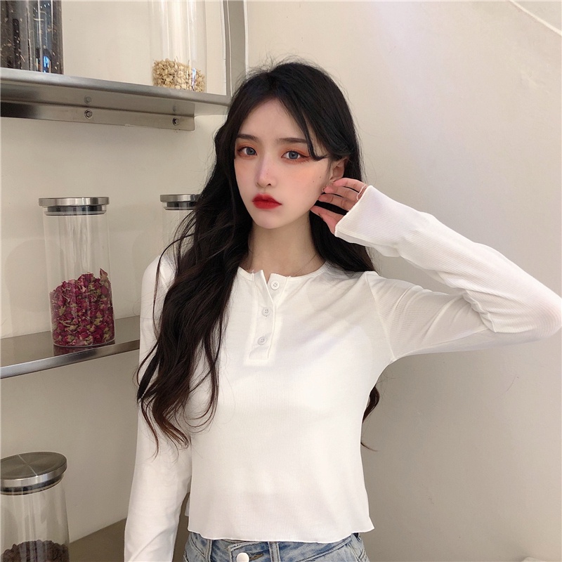 Áo Thun Tay Dài Form Ôm Lưng Cao Kiểu Dáng Sexy