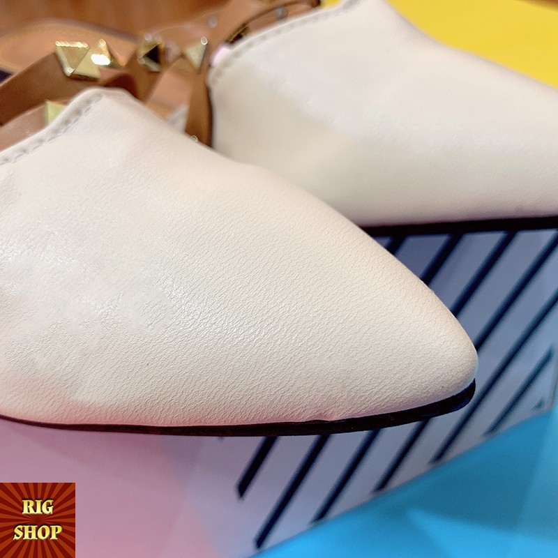 [XẢ KHO] GIÀY SỤC MŨI NHỌN RIGSHOP 2 QUAI CHÉO NÂU GẮN ĐINH - A2