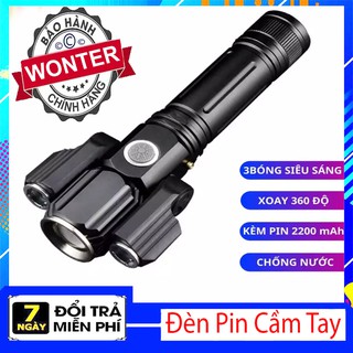 Đèn Pin Cầm Tay 3 Pha Siêu Sáng Xoay 360 Độ Tiện Dụng