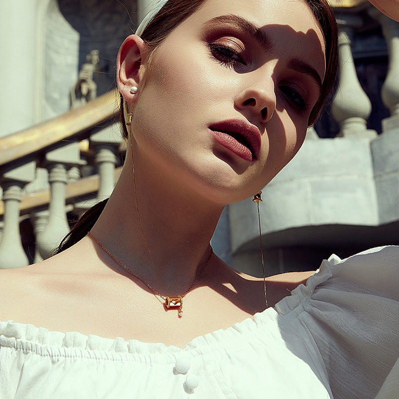 Vòng cổ BAMOER bạc 925 kiểu dáng thời trang xinh xắn cho nữ