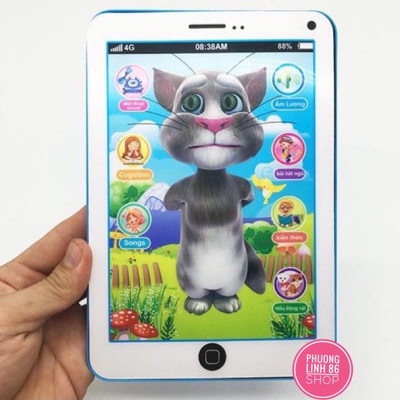 Đồ chơi iPad Mèo Tom thông minh hát kể chuyện thơ cho bé  kèm pin shop Phương Linh 86 D37