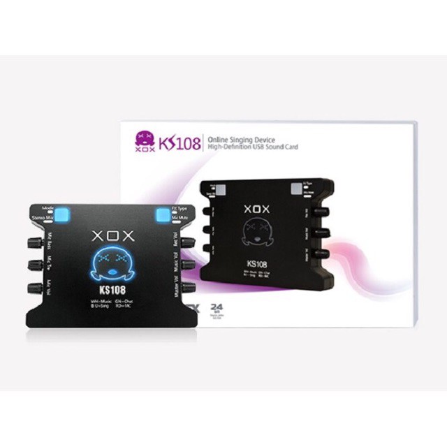 Sound Card XOX KS108 chuyên dùng cho thu âm, hát karaoke, Livestream, Phiên Bản Quốc Tế Có Tiếng Anh