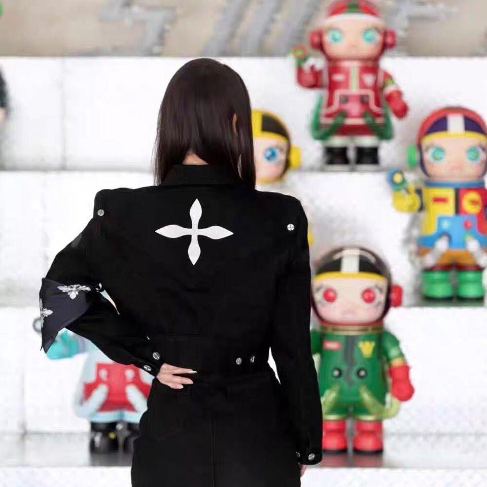 Áo khoác denim dáng rộng in hình hoa chéo thời trang xuân hè Smfkcompass22 CG004B