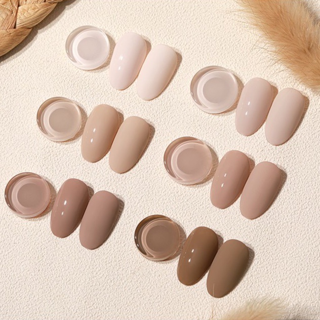 Sơn gel AS móng tay gel nail tone nude kem be trà sữa mã QZ 15ml