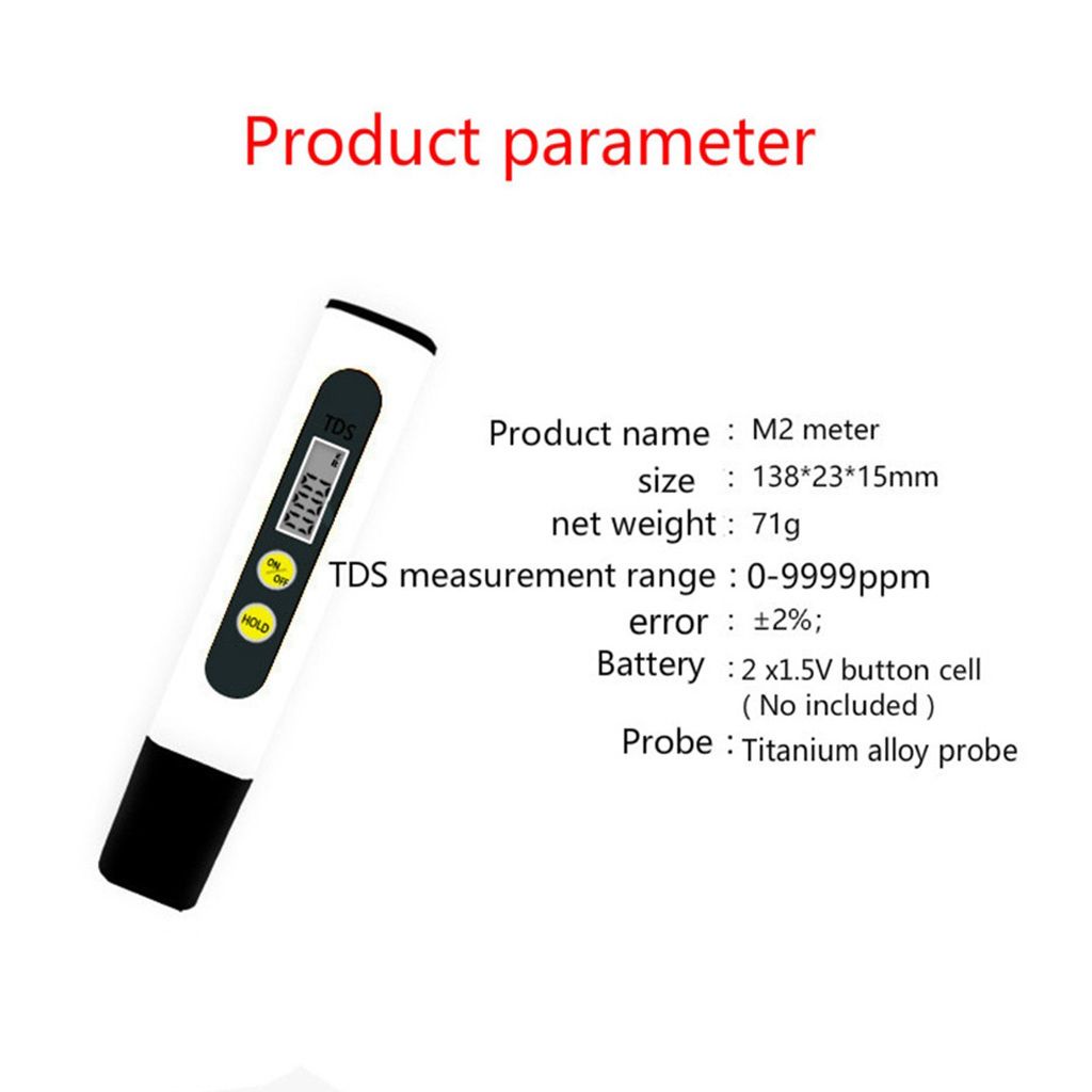 Bút kiểm tra chất lượng nước 0-9990ppm màn hình LCD tiện dụng