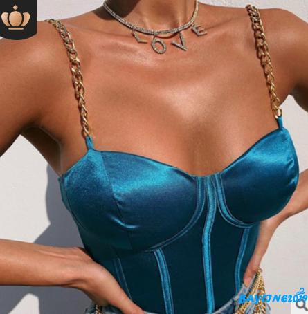 Áo Hai Dây Có Mút Đệm Ngực Phong Cách Gợi Cảm Thời Trang Dành Cho Nữ