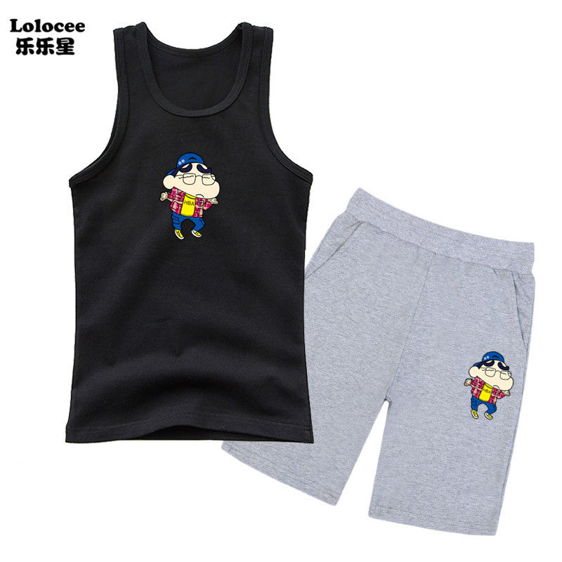 Bộ quần áo trẻ em Baby Boy Quần áo mùa hè Crayon Shin-Chan Vest + quần Bộ quần áo thể thao trẻ em bằng bông Tank cho trẻ em