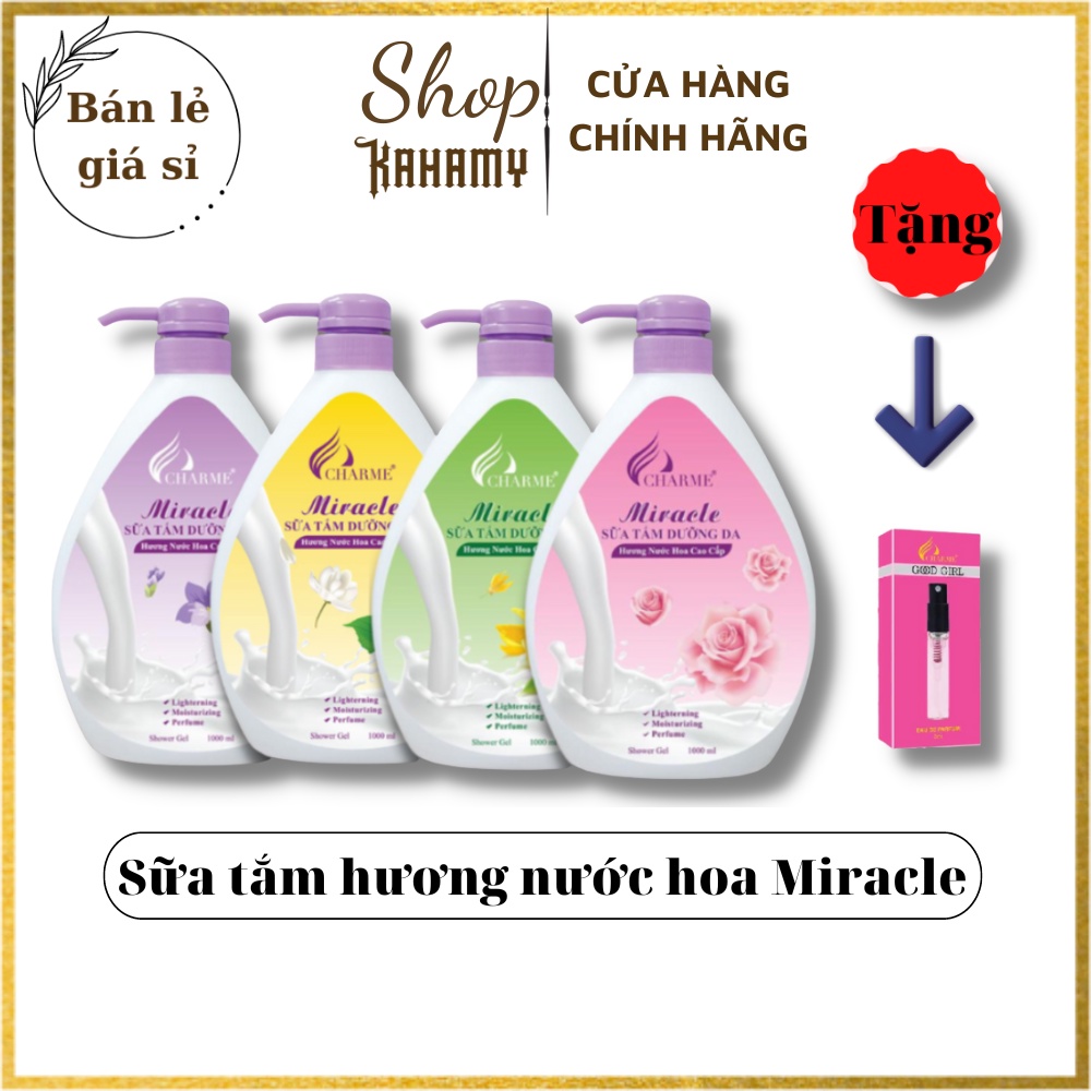 Sữa Tắm Nước Hoa Miracle 1000ml Cho Nữ Tặng xe Nước Hoa Mini