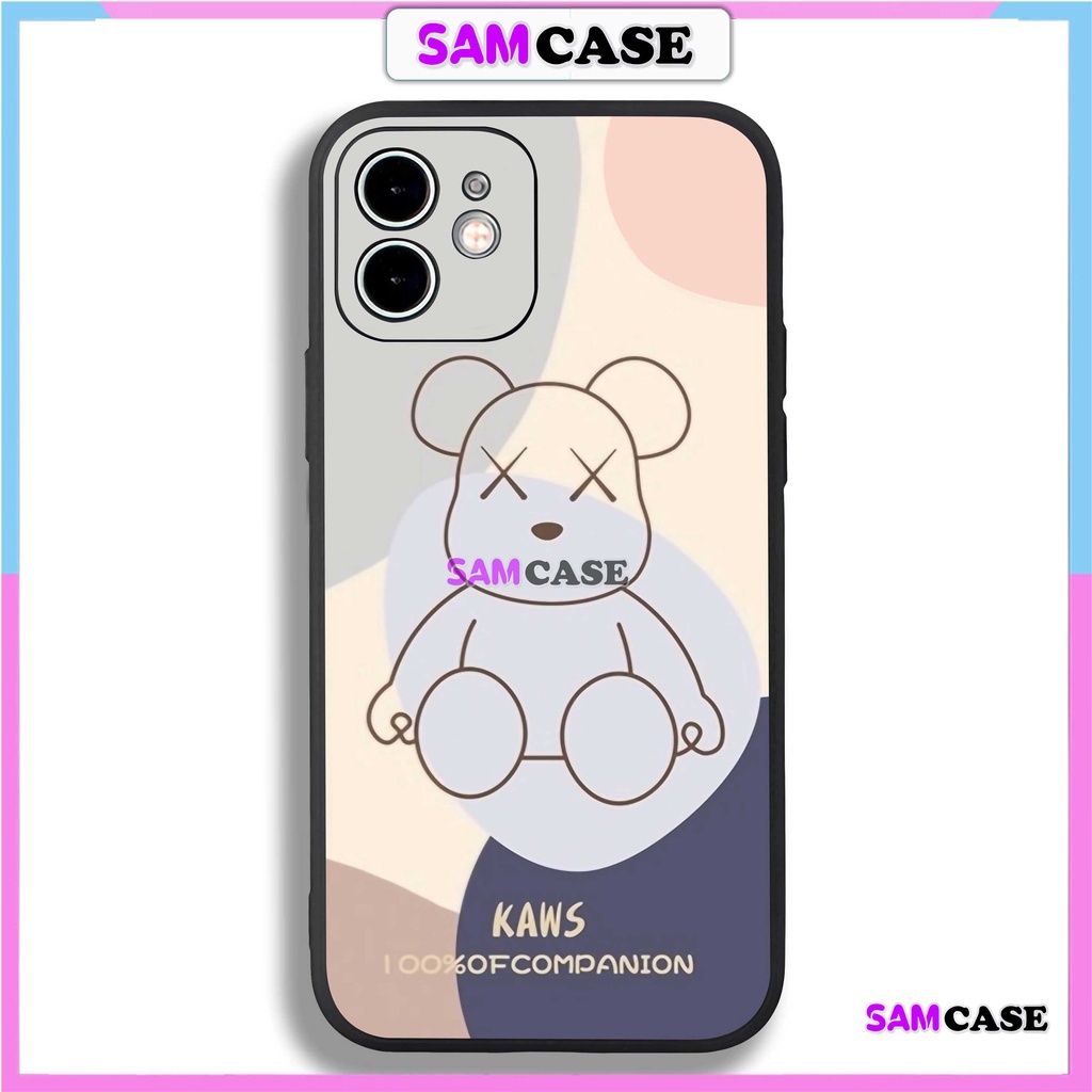 Ốp lưng iPhone 6/6s/7/8/X/XS/11/12/13/14 Pro Plus Max viền vuông chống sốc bảo vệ camera silicon mềm Hình Kaws19-1