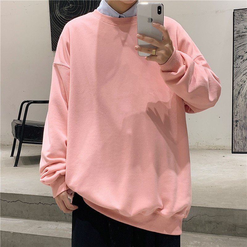 Áo Sweater Tay Dài Dáng Rộng In Chữ Phong Cách Hàn Quốc