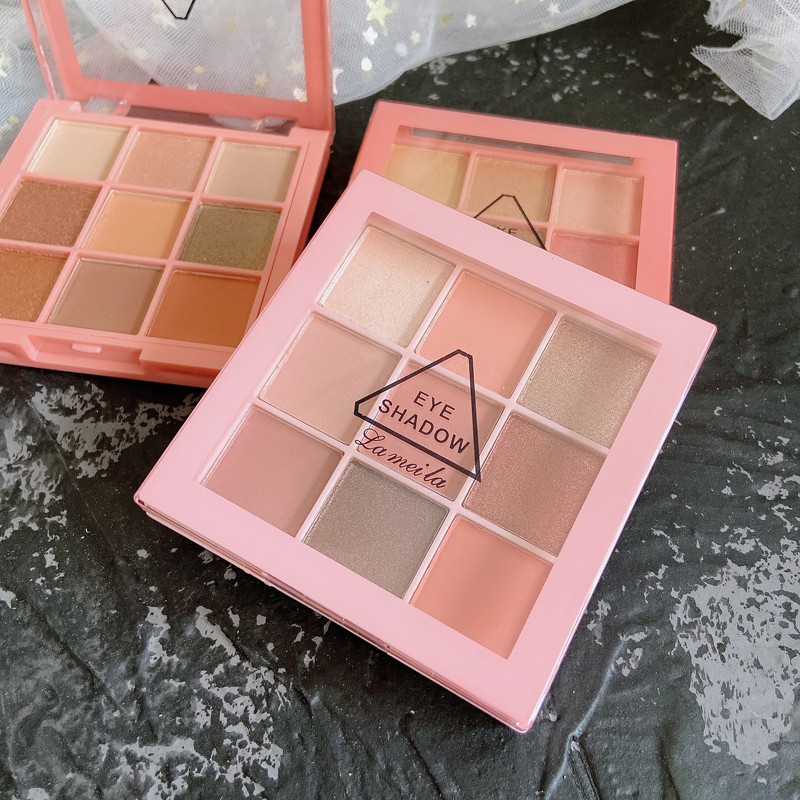 [Hàng mới về] Bảng phấn mắt 9 màu lâu trôi màu nhũ/ màu lỳ thời trang | BigBuy360 - bigbuy360.vn