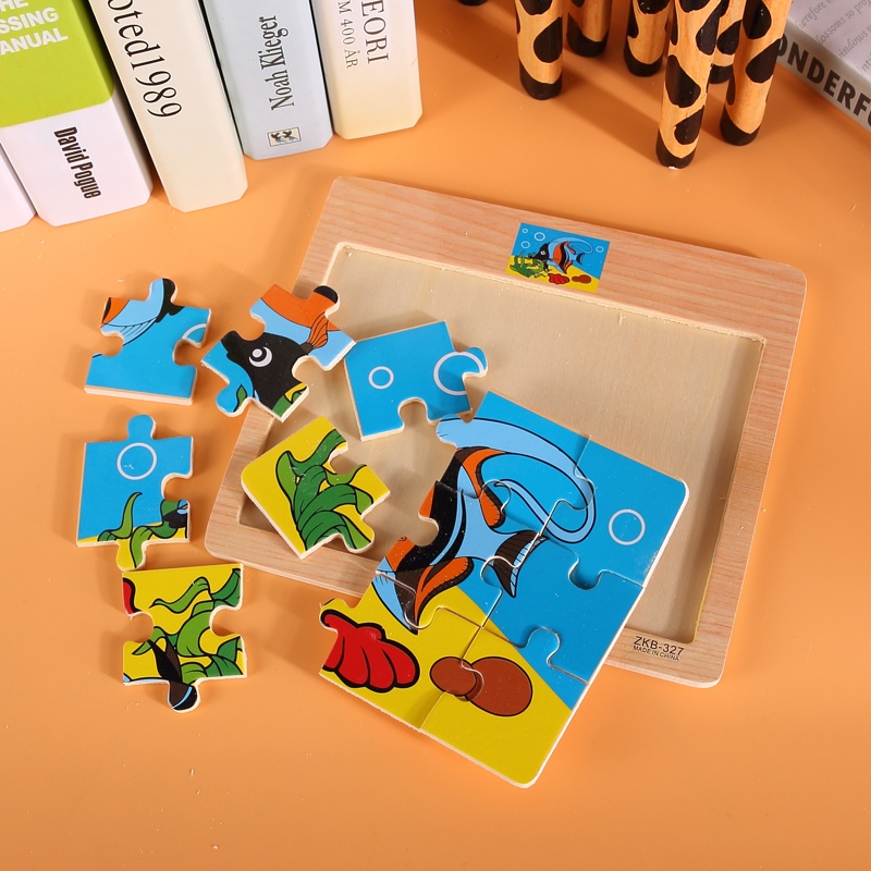 Bộ xếp hình 12 miếng puzzle cho bé, Đồ chơi xếp hình giúp trẻ phát triển tư duy từ nhỏ