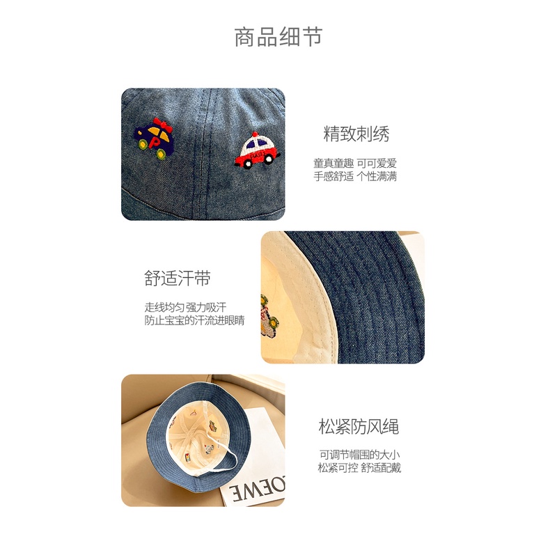 Nón Tai Bèo Mỏng Họa Tiết Sọc Caro Thời Trang Cho Bé