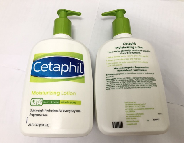 [Bill Mỹ/có sẵn/Date xa 2023] Dưỡng ẩm toàn thân Cetaphil Body Lotion (chai L 591ml dạng vòi) Body & Face