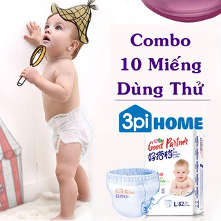Gói 10 Miếng Dùng Thử Bỉm Quần/Dán Good Partner size S, M, L, XL, XXL, XXXL