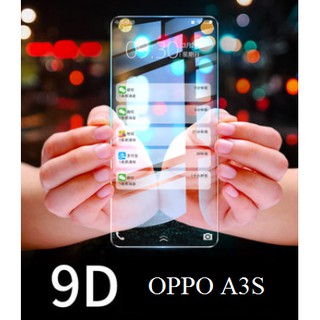 [KÍNH OPPO A3S ] Kính cường lực 9D trong suốt oppo chống tia uv và ánh sáng xanh( kèm hộp và combo hỗ trợ dán kính)
