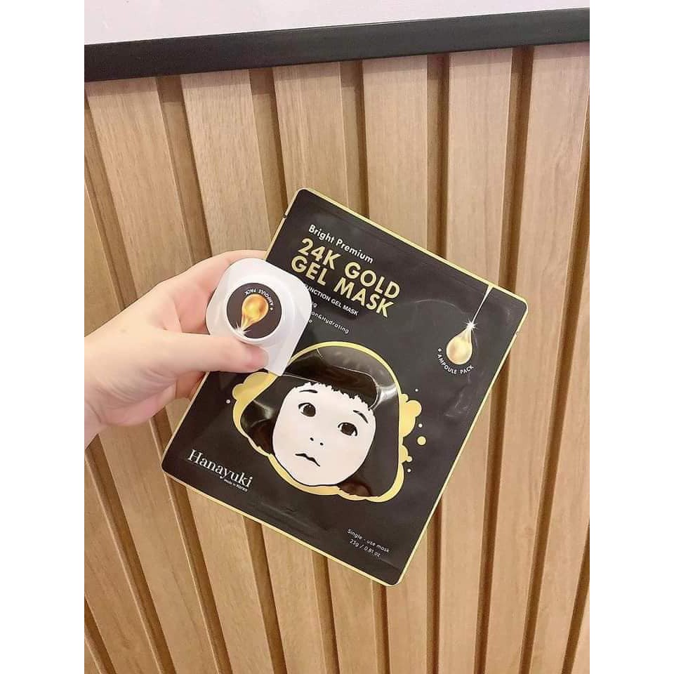 Mặt nạ vàng 24K Gold Gel Mask Hanayuki Korea làm trắng phục hồi da cấp tốc - Chính hãng 100%