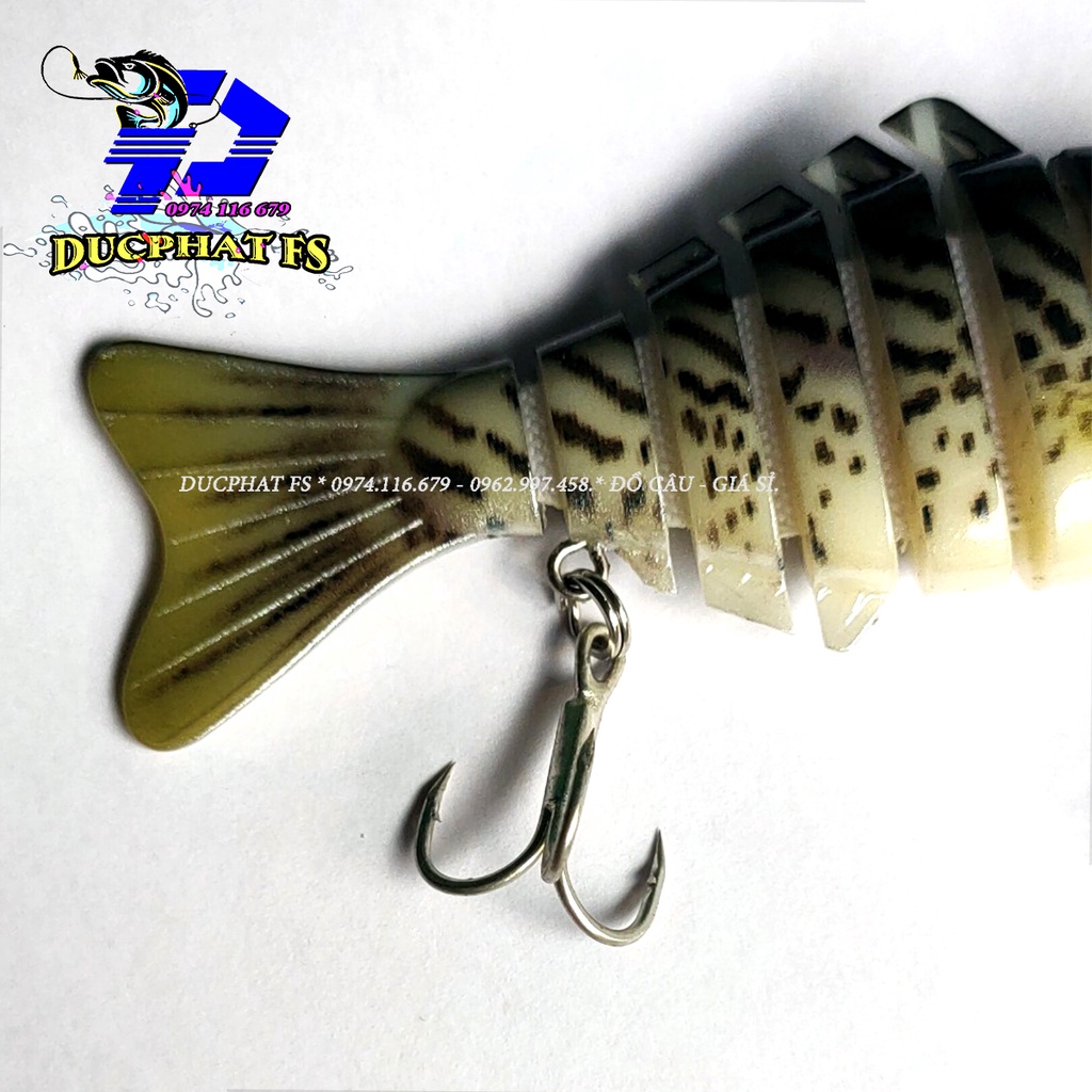 Mồi câu cá, câu lure 7 khúc câu cá lóc, cá bass, cá chẽm, nhồng - Mồi lure câu cá cực nhạy ( 16g / 9.5cm )