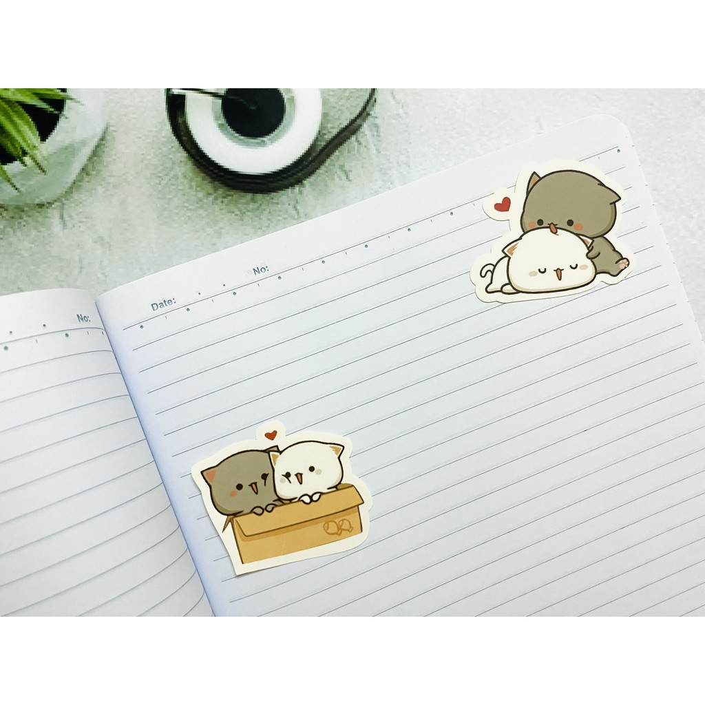 [Twins Plus] Sticker mèo dễ thương dán trang trí laptop, máy tính bỏ túi, vali, điện thoại, đàn ghita, hộp b