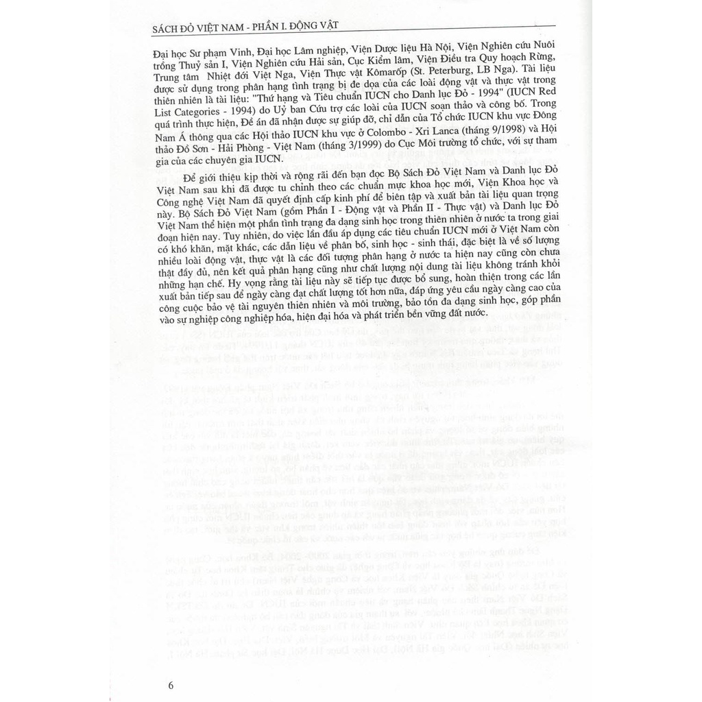 Sách - Sách Đỏ Việt Nam Phần I: Động Vật