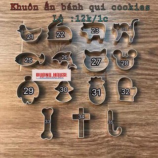 KHUÔN NHẤN BÁNH QUI COOKIES 34 MẪU