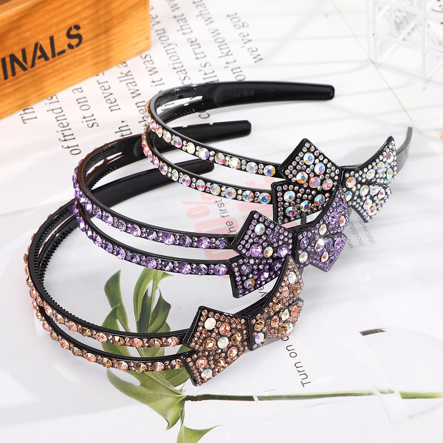 Băng Đô Nhựa Đính Đá Pha Lê Phong Cách Retro Hàn Quốc Cho Nữ