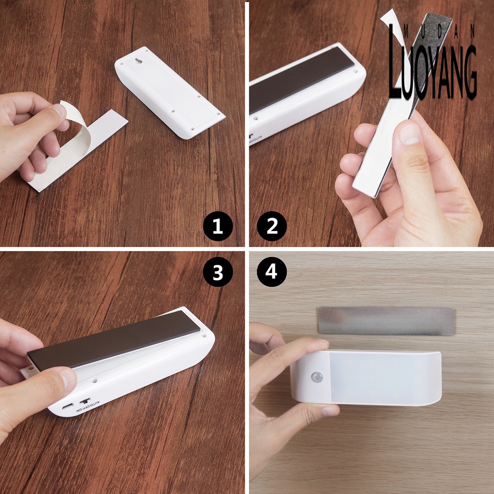 Đèn LED 12 Bóng Cảm Ứng Chuyển Động Dùng Pin Sạc Qua Cổng USB