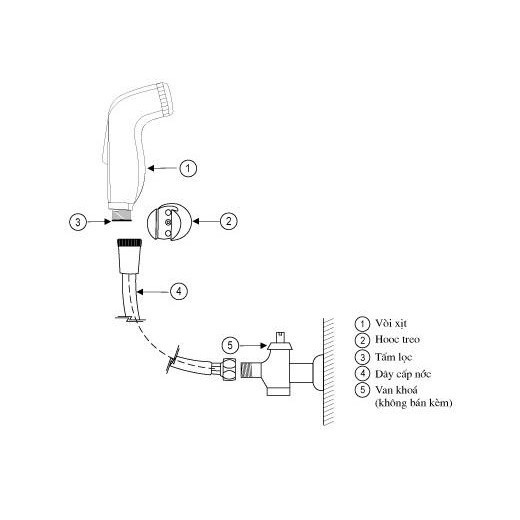 Bộ Vòi Xịt vệ sinh INAX bằng Nhựa Cao Cấp - Vòi Xịt Tolet Áp Lực Mạnh + Kèm Dây Dẫn Và Để Cài