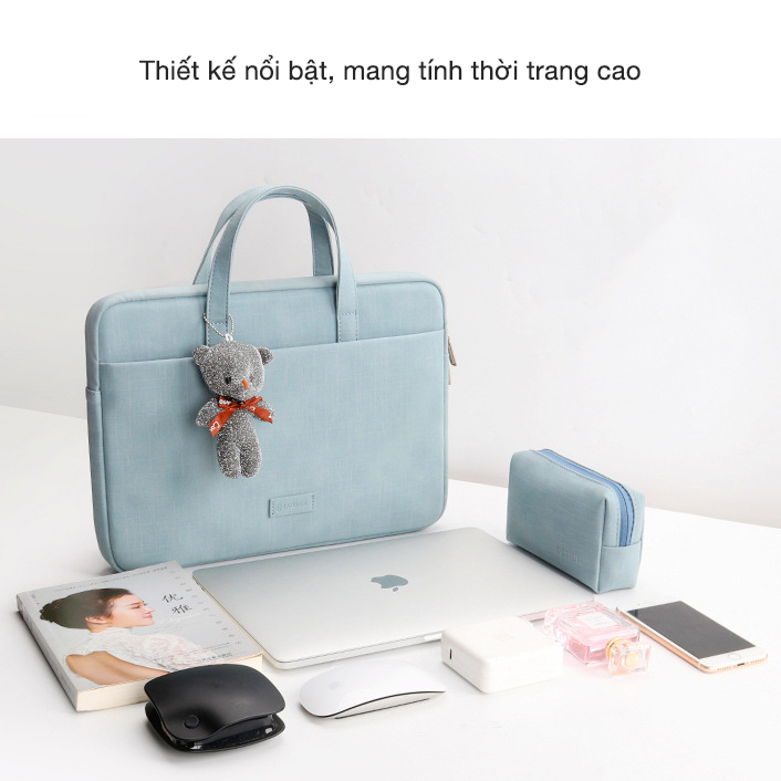 Combo Túi xách đựng Laptop thời trang 13/13.3/14/15" inch - Chống sốc, chống thấm nước - Taikesen - Màu xanh