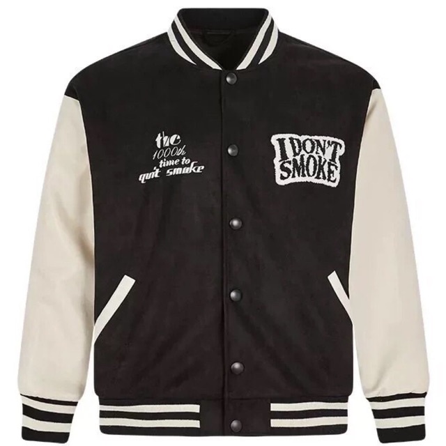 (ORDER) Áo khoác mùa đông hot trend 2021 varsity jacket I Don't Smoke - Dumbstrek.studio