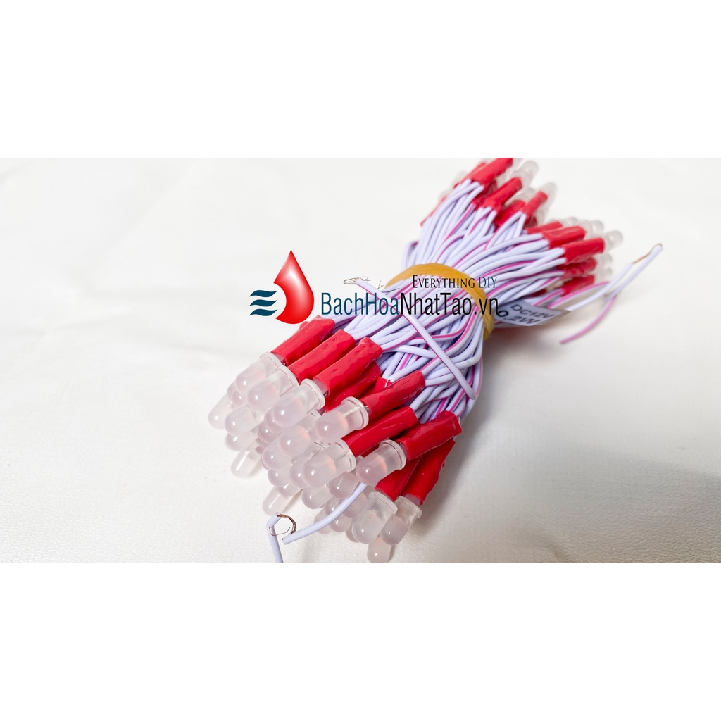 Led ruồi liền dây 5mm - 12 V đơn màu ( trắng, vàng, xanh lá, xanh dương, đỏ)