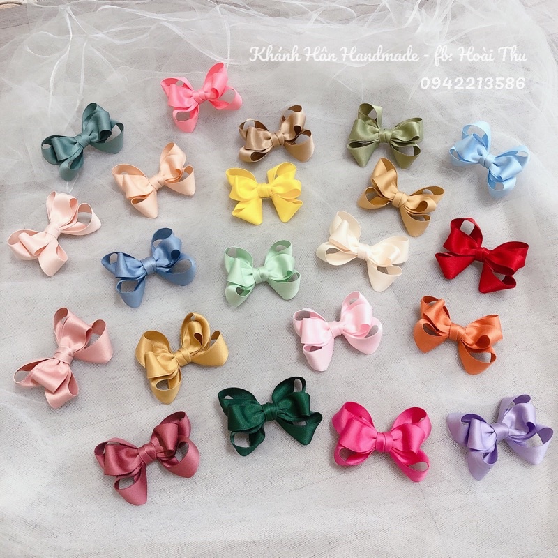 Kẹp tóc nơ hàn 11 màu dành cho né gái ( ảnh thật KH handmade )