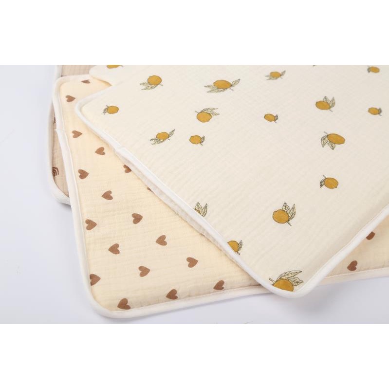 Gối cao su non thông hơi vỏ Muslin sợi tre cao cấp chống méo đầu và chống đổ mồ hôi đầu cho bé