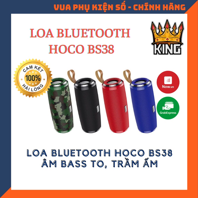 Loa bluetooth cao cấp Hoco BS38 Cool freedom hỗ trợ AUX, TF card, USB, FM và IPX5 - Loa BS38 có dây cài tiện khi treo