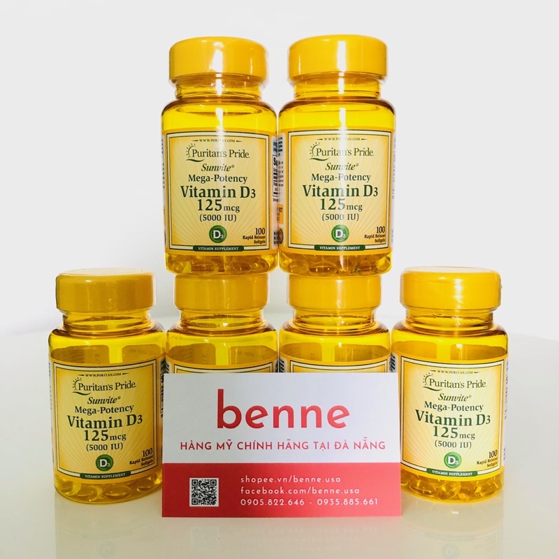 Viên Bổ Sung Vitamin D3 Puritan's Pride 100 viên của Mỹ