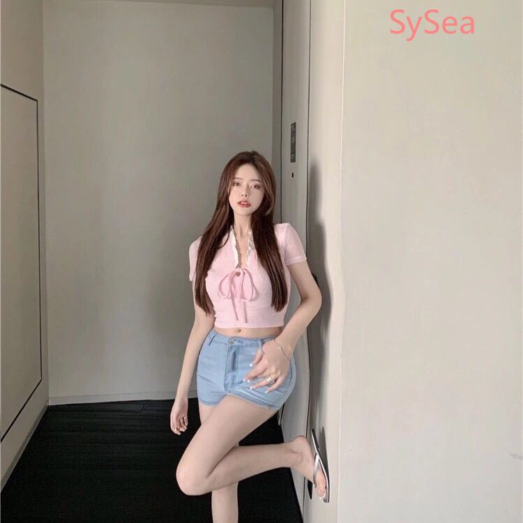 Áo Croptop Họa Tiết Bướm Phong Cách Hàn Quốc Quyến Rũ Cho Nữ