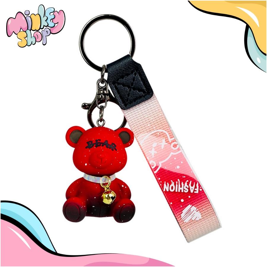 Móc Khóa Gấu Nhám Đáng Yêu Với Nhiều màu sắc Cute Phụ Kiện Túi Xách Balo Cặp Xách Dễ thương 02MKG -MinKey