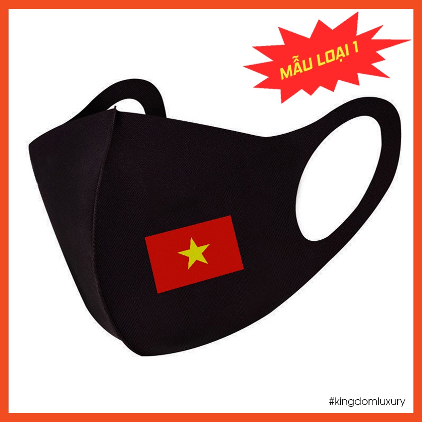 Khẩu Trang Vải Su Kháng Khuẩn Màu Đen Cờ Đỏ Sao Vàng Việt Nam - Đội Tuyển Việt Nam Sử Dụng | BigBuy360 - bigbuy360.vn