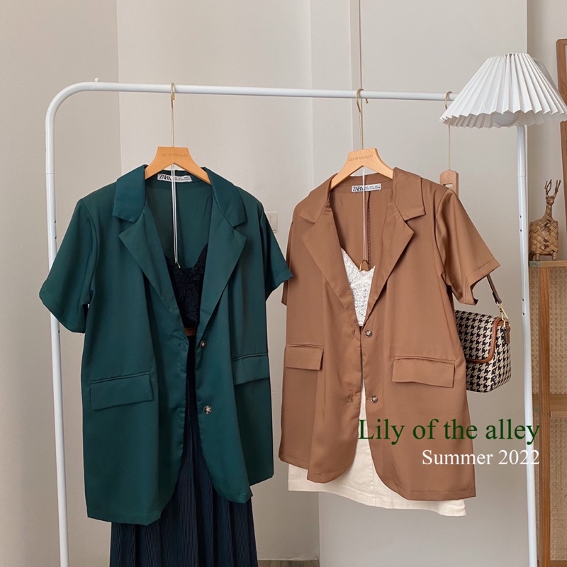 Áo blazer cộc tay đệm vai