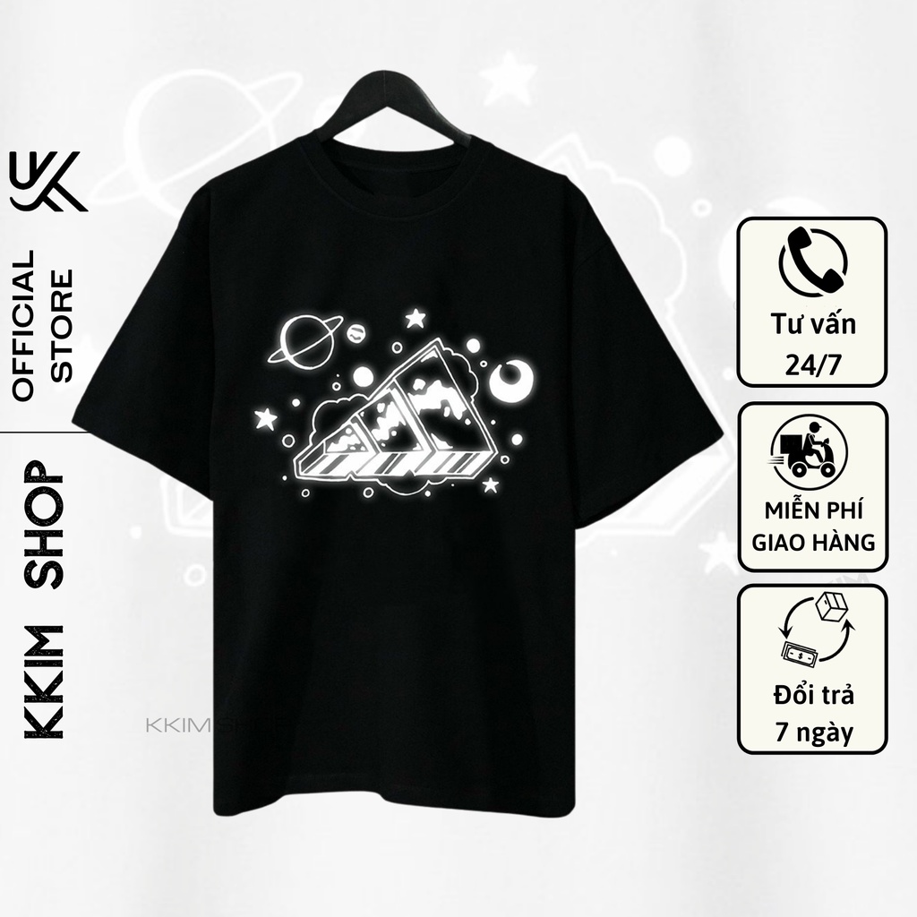 Áo Thun Tay Lỡ Phản Quang Bạc, Form rộng oversize, áo phông unisex, chất liệu Cotton - KKIM Shop