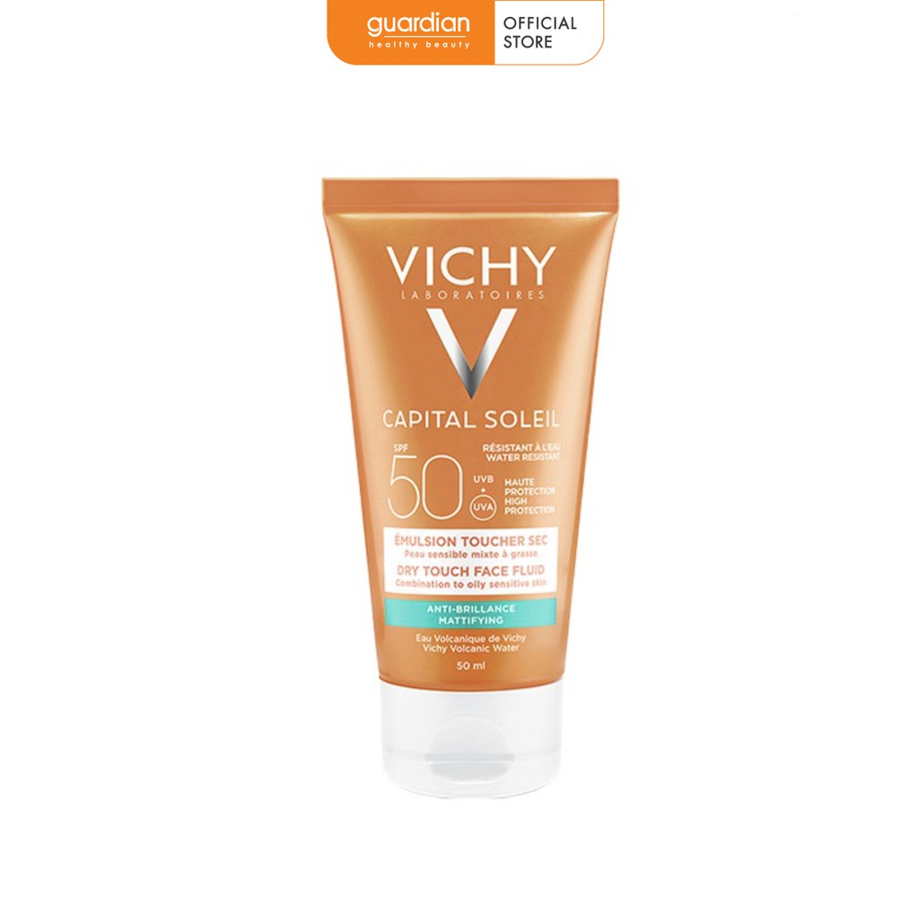 Kem Chống Nắng Không Gây Nhờn Rít Không Màu Vichy Capital Idéal Soleil Mattifying Dry Touch Face Fluid 50ml