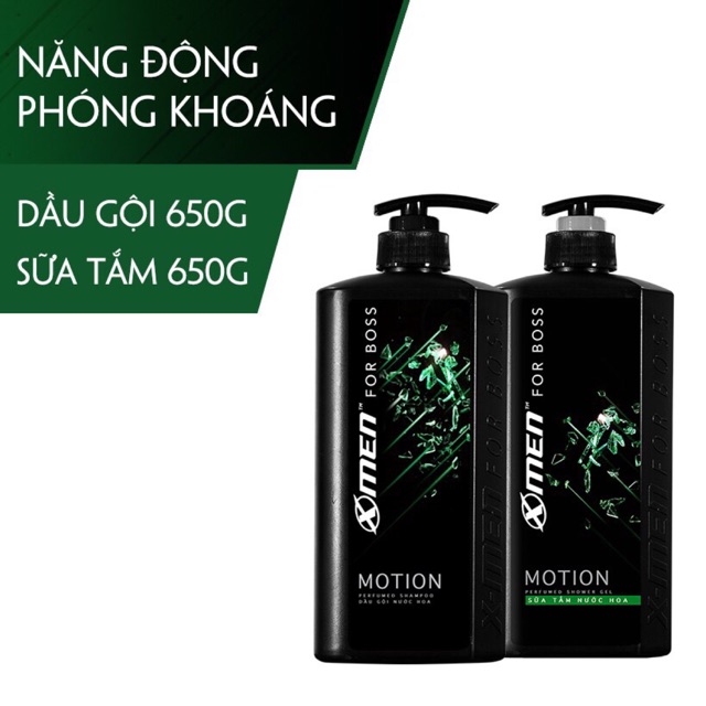 Combo tắm + gội X-Men Motion For Boss chai 650g