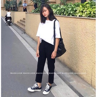 Baggy pant kaki - Quần baggy kaki đen unisex nam nữ dưới 80kg