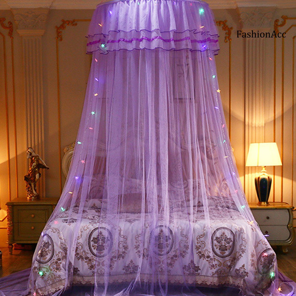 Màn chống muỗi chống bụi xếp ly kiểu mái vòm phong cách công chúa trang trí phòng ngủ