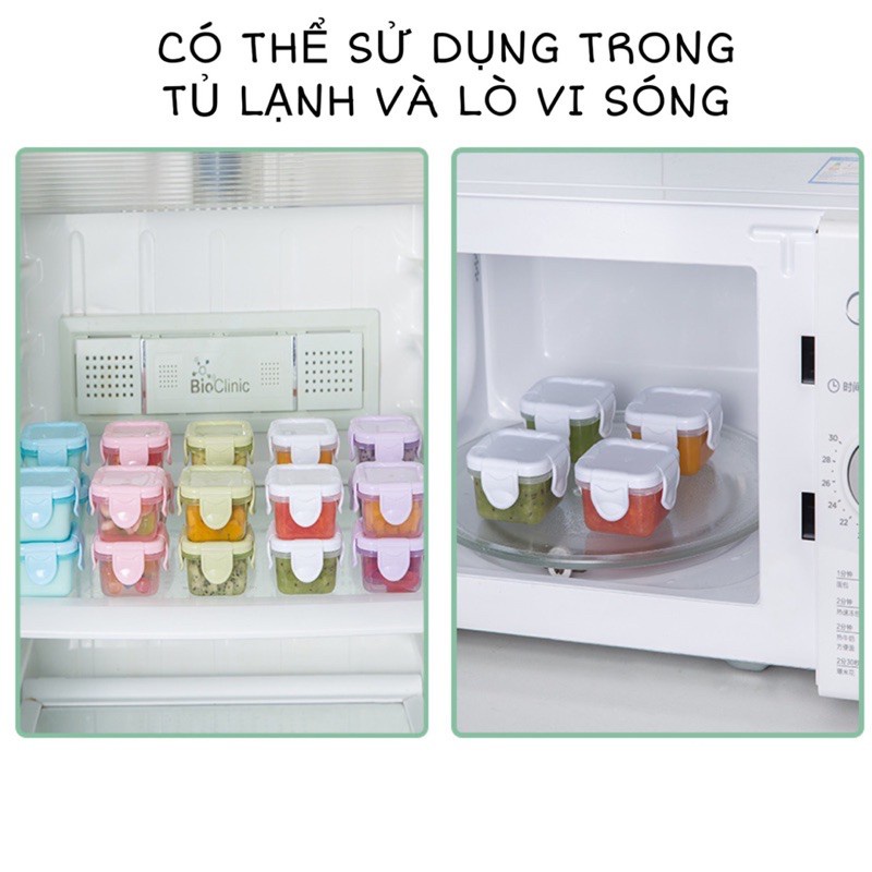 Hộp Trữ Đông Nắp Gập Cho Bé Ăn Dặm 150ml, Hộp Đựng Thực Phẩm Bảo Quản An Toàn