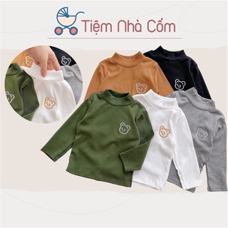 Áo giữ nhiệt cổ 3 phân cho bé cố thêu gấu cực xinh - MC156