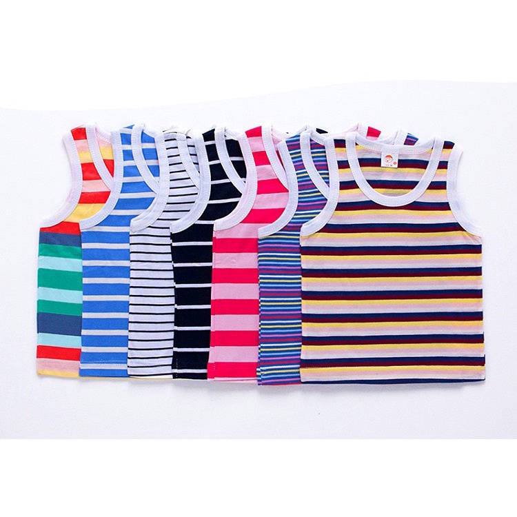 Set 5 áo ba lỗ kẻ cho bé