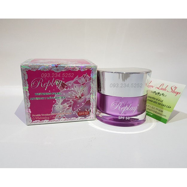 Kem dưỡng trắng da hạt ngọc trai Replay Whitening Pearl SPF50